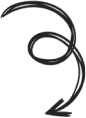 Curved arrow graphic for hero section